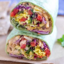 Peanut Butter Hummus Veggie Wraps with Tofu-image