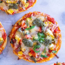 Tortilla Pizzas with Roasted Vegetables-image
