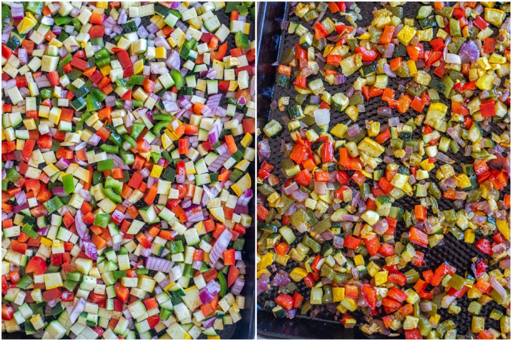 vegetables before and after they have been roasted