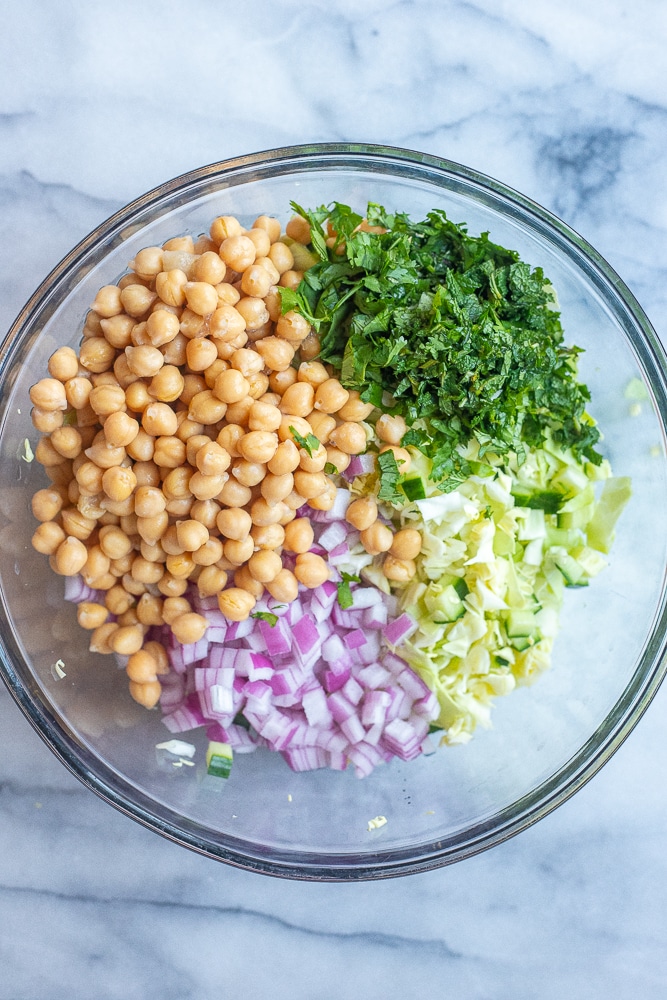 Chickpea Salad with Cucumber and Cabbage She Likes Food