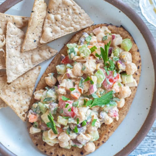 Lemon Tahini Chickpea Salad Pitas She Likes Food