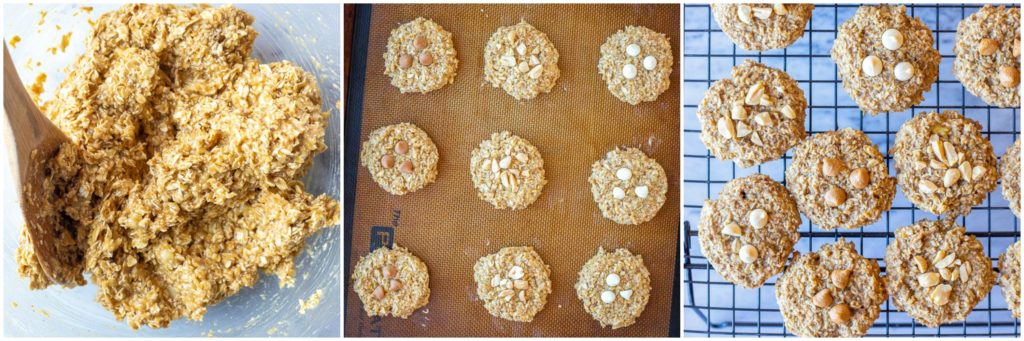 Steps for making these peanut butter banana cookies
