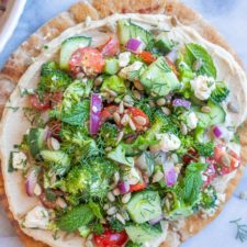 Broccoli Salad Hummus Pitas-image