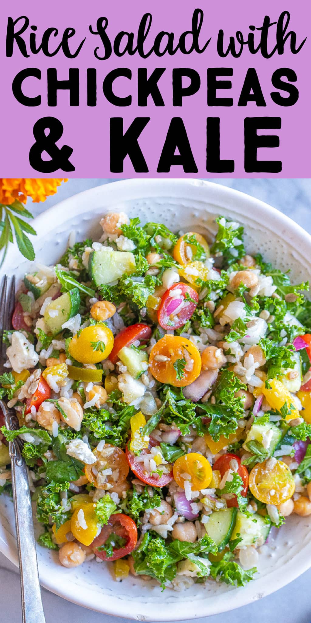 Rice Salad with Chickpeas and Kale She Likes Food