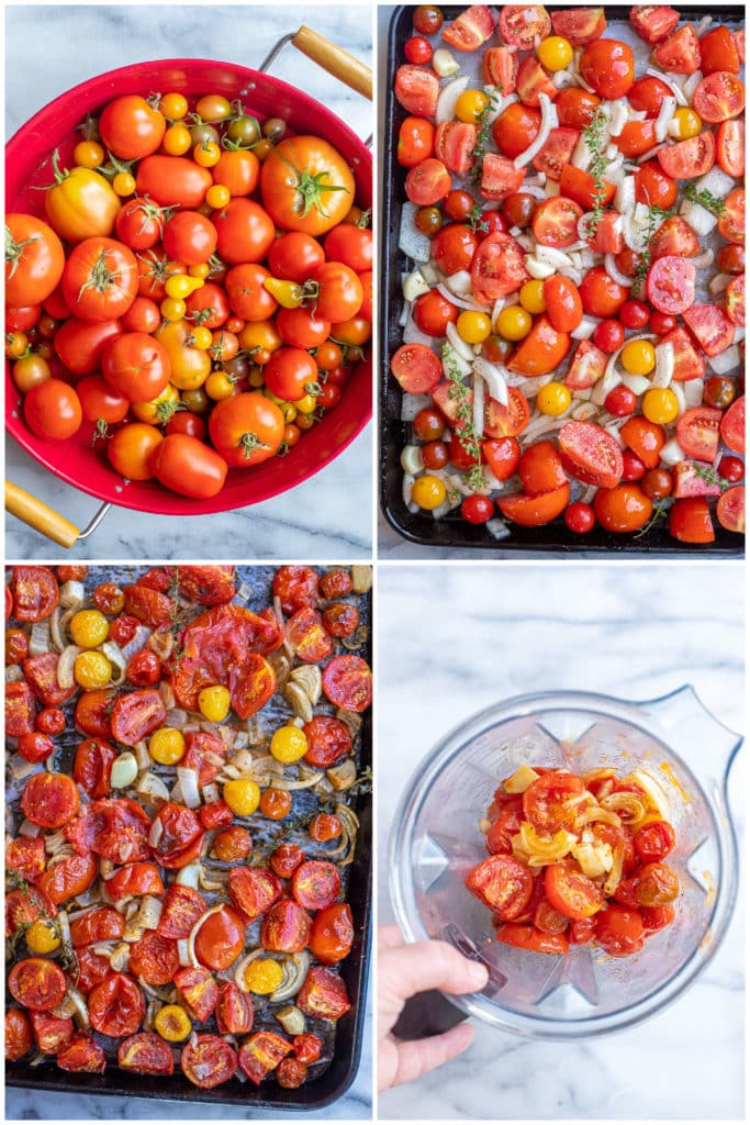 Easy Sheet Pan Tomato Soup with Basil - She Likes Food