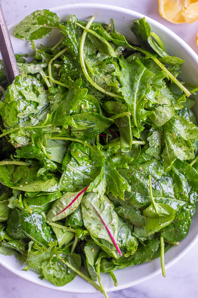 close up of this easy dinner salad recipe