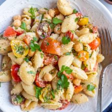 Herby Parmesan Tomato Pasta Salad-image