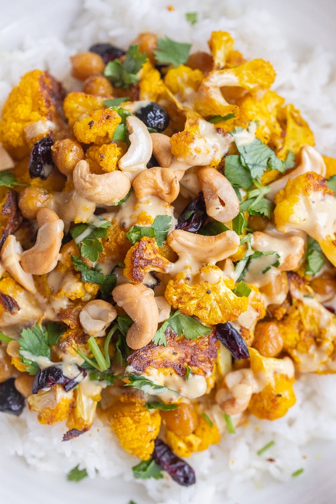 Cauliflower Rice Bowl With Tahini-Herb Chicken Recipe