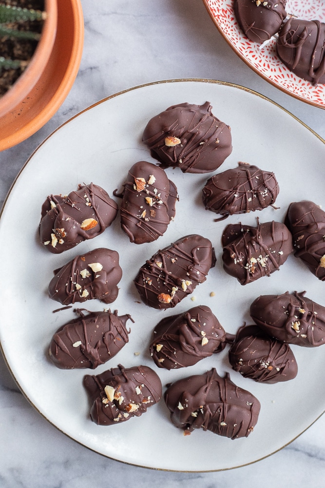Chocolate Covered Smoky Almond Butter Stuffed Dates She Likes Food