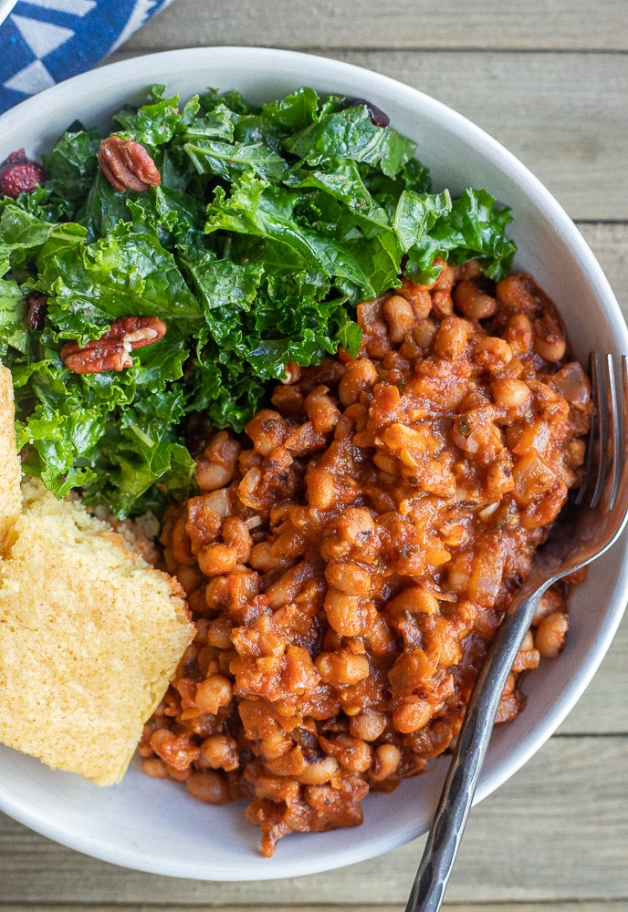 cozy winter bowls with beans and cornbread