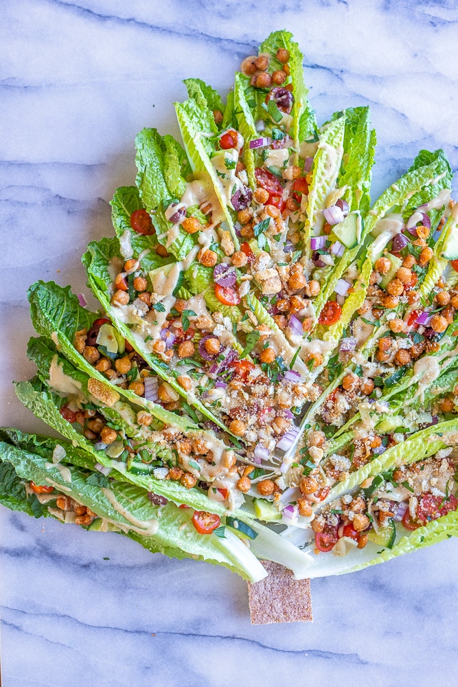 romaine lettuce greek salad christmas tree