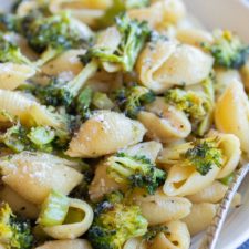 Garlic Parmesan Pasta with Roasted Broccoli-image