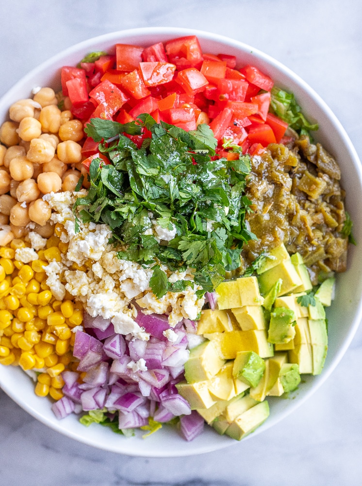 The Best Chopped Salad Recipe with Avocado Dressing