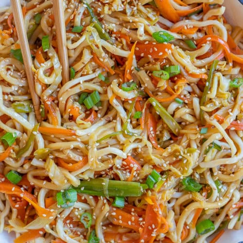 Noodles with Cabbage and Carrots (My Take On Lo Mein!) - She Likes Food