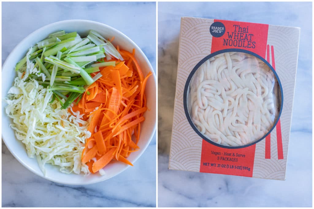 ingredients used to make this easy vegetable lo mein recipe