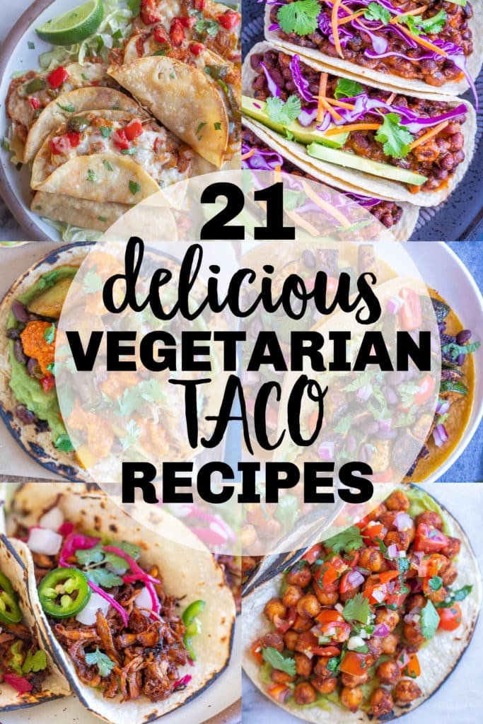 collage of delicious vegetarian taco recipes