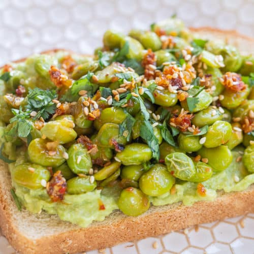 Garlic Ginger Edamame Avocado Toast She Likes Food