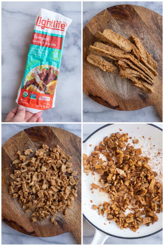 shows how to prepare smoked bacon flavored tempeh