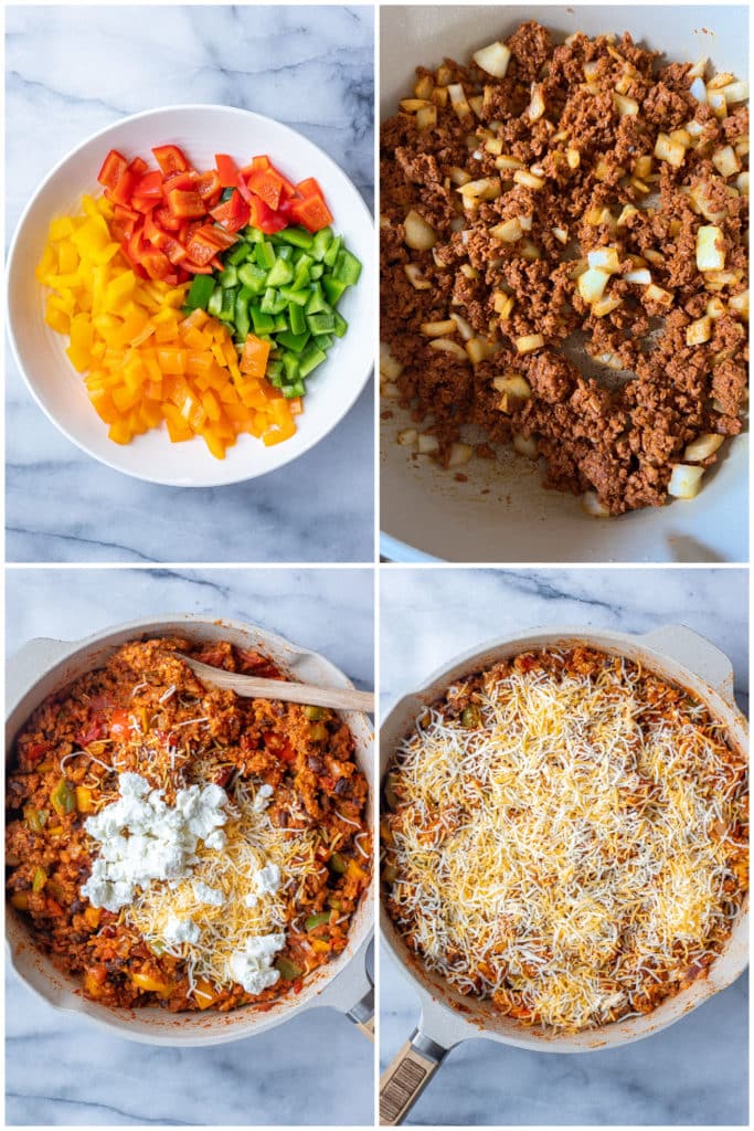 showing how to make vegetarian unstuffed pepper casserole