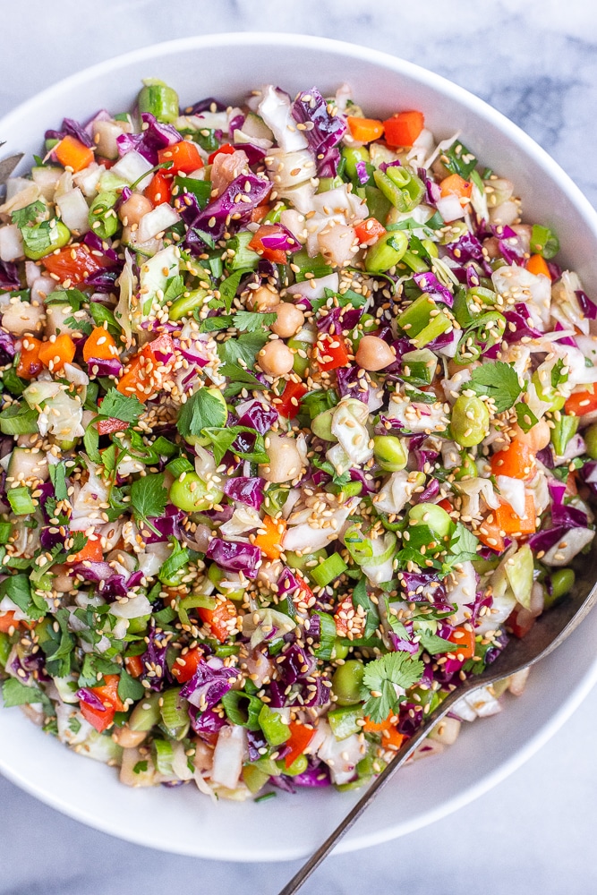 Asian Inspired Chopped Salad in a bowl