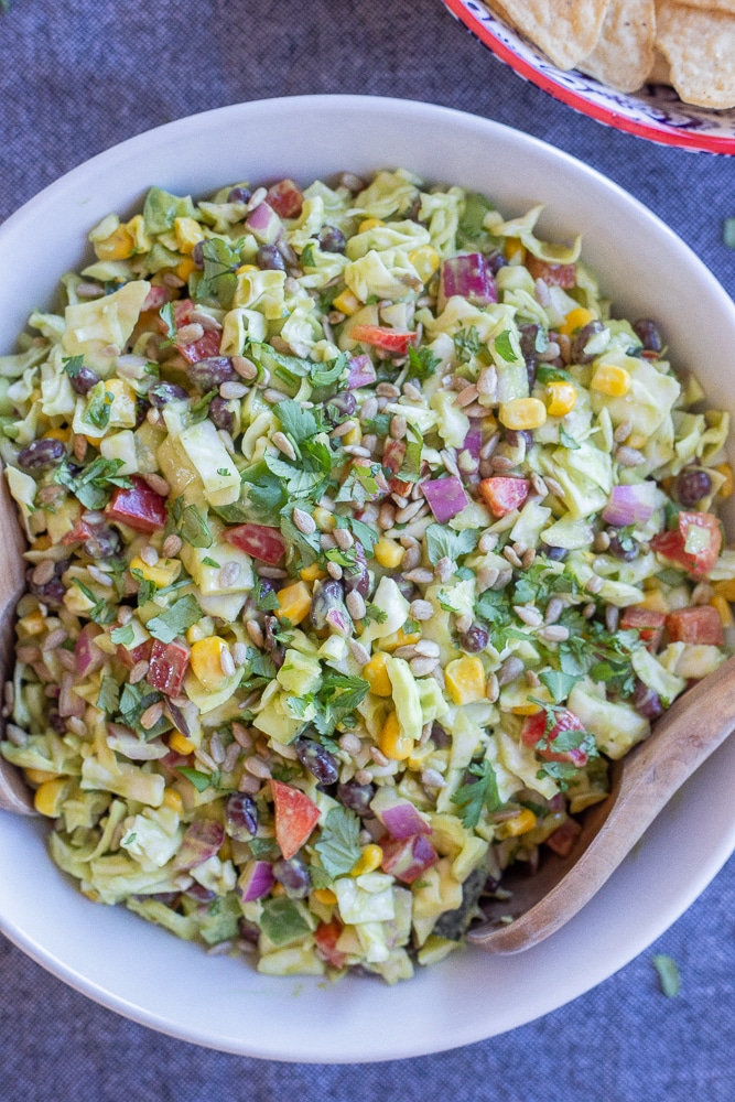 Creamy Southwestern Chopped Cabbage Salad She Likes Food