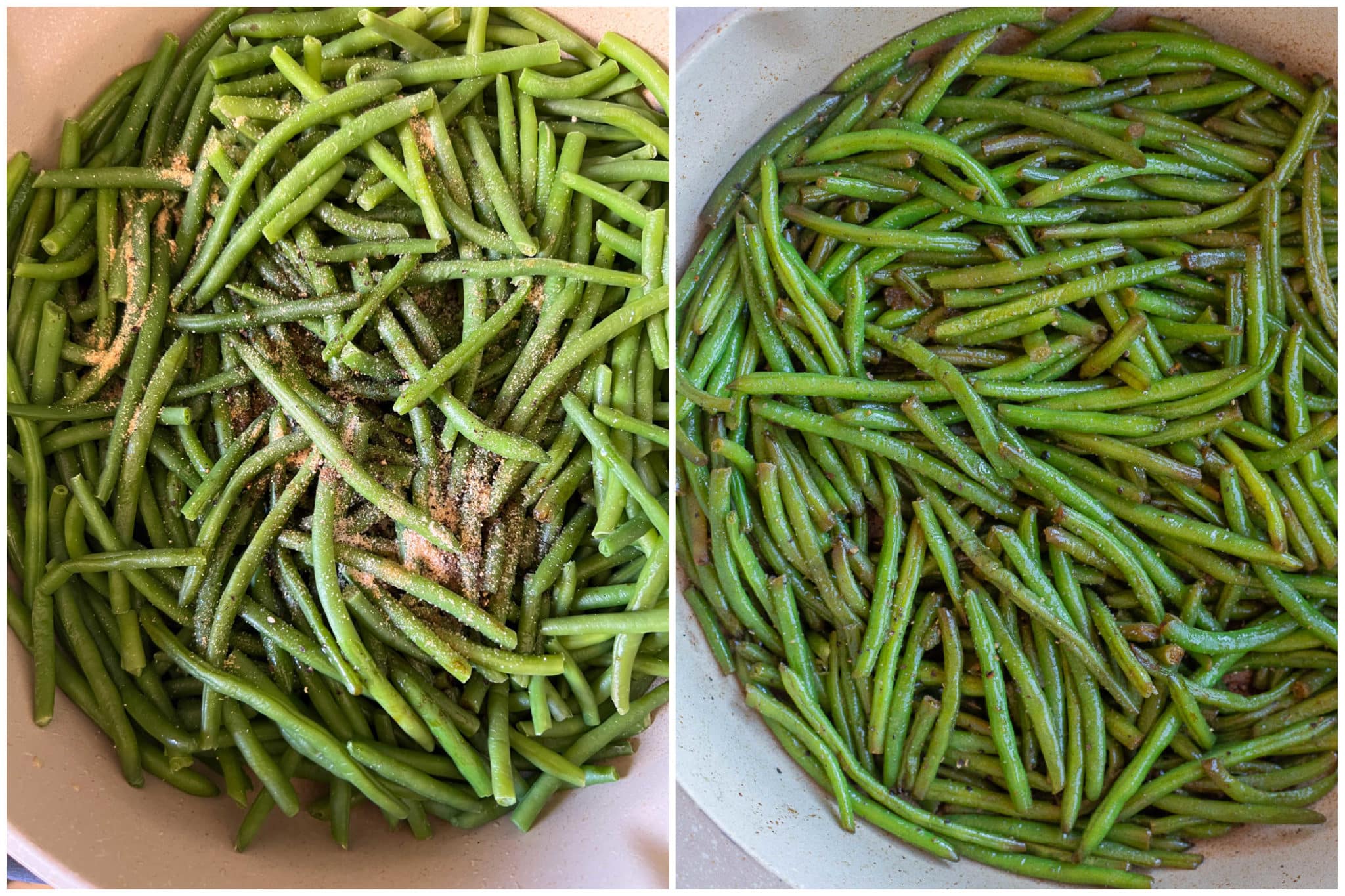 the best green beans before and after being cooked