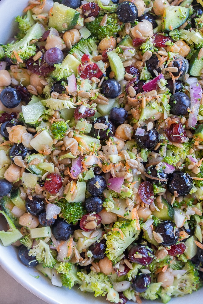 Broccoli Blueberry Salad in a Bowl