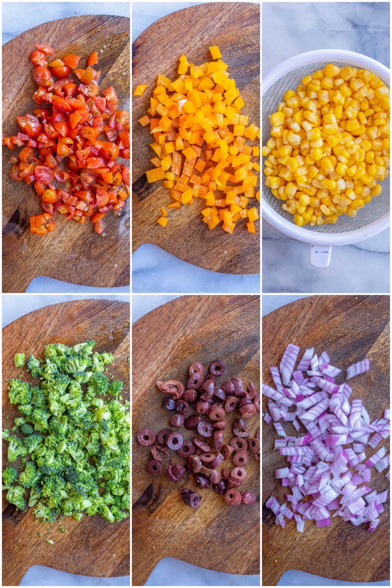 rainbow colored vegetables used to make this rainbow veggie pizza