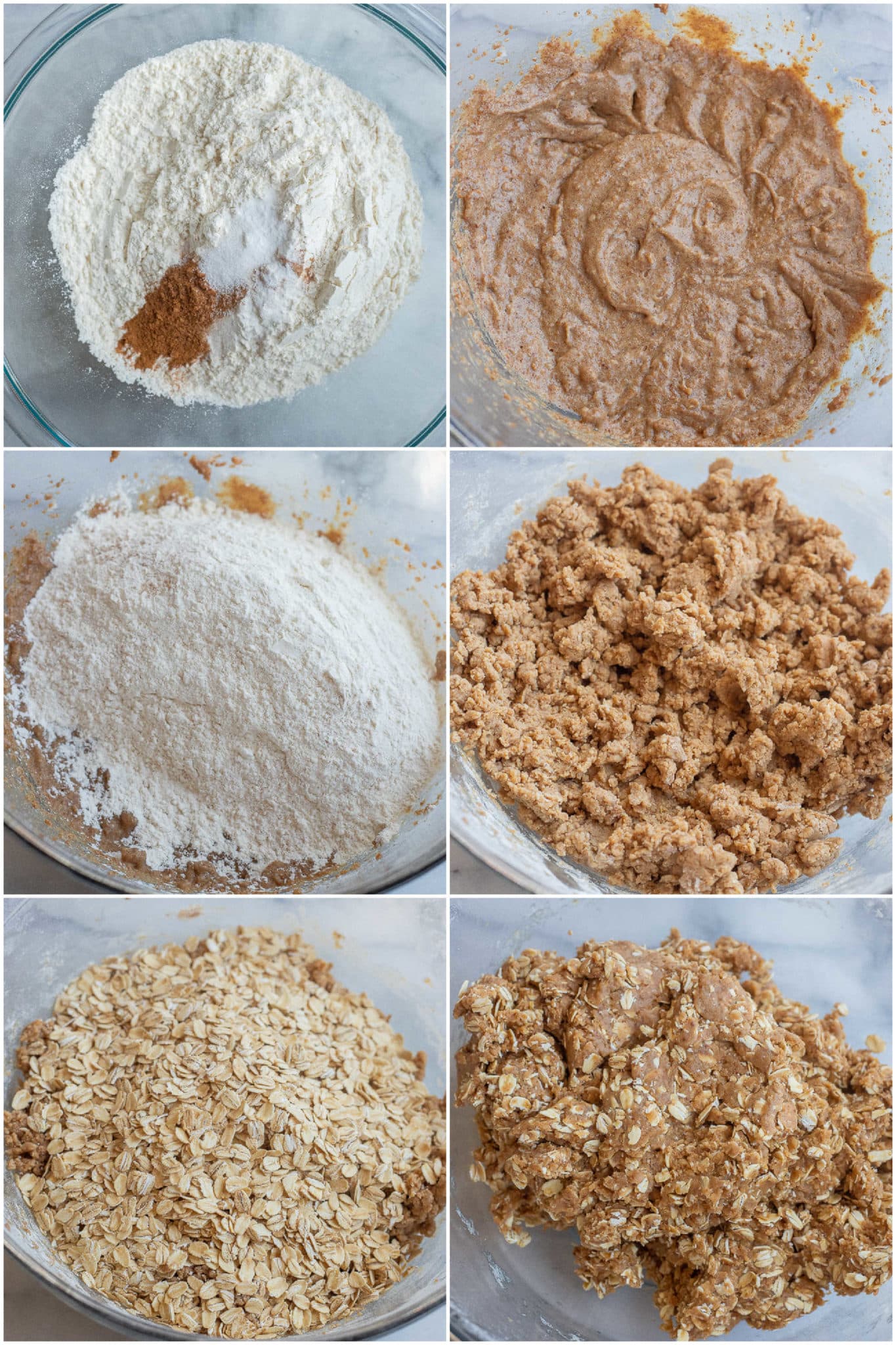 showing how to make these strawberry rhubarb crumble bars with oats