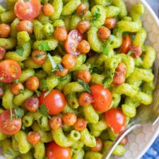 Herby Lemon Jalapeno Pasta with Crispy Chickpeas-image