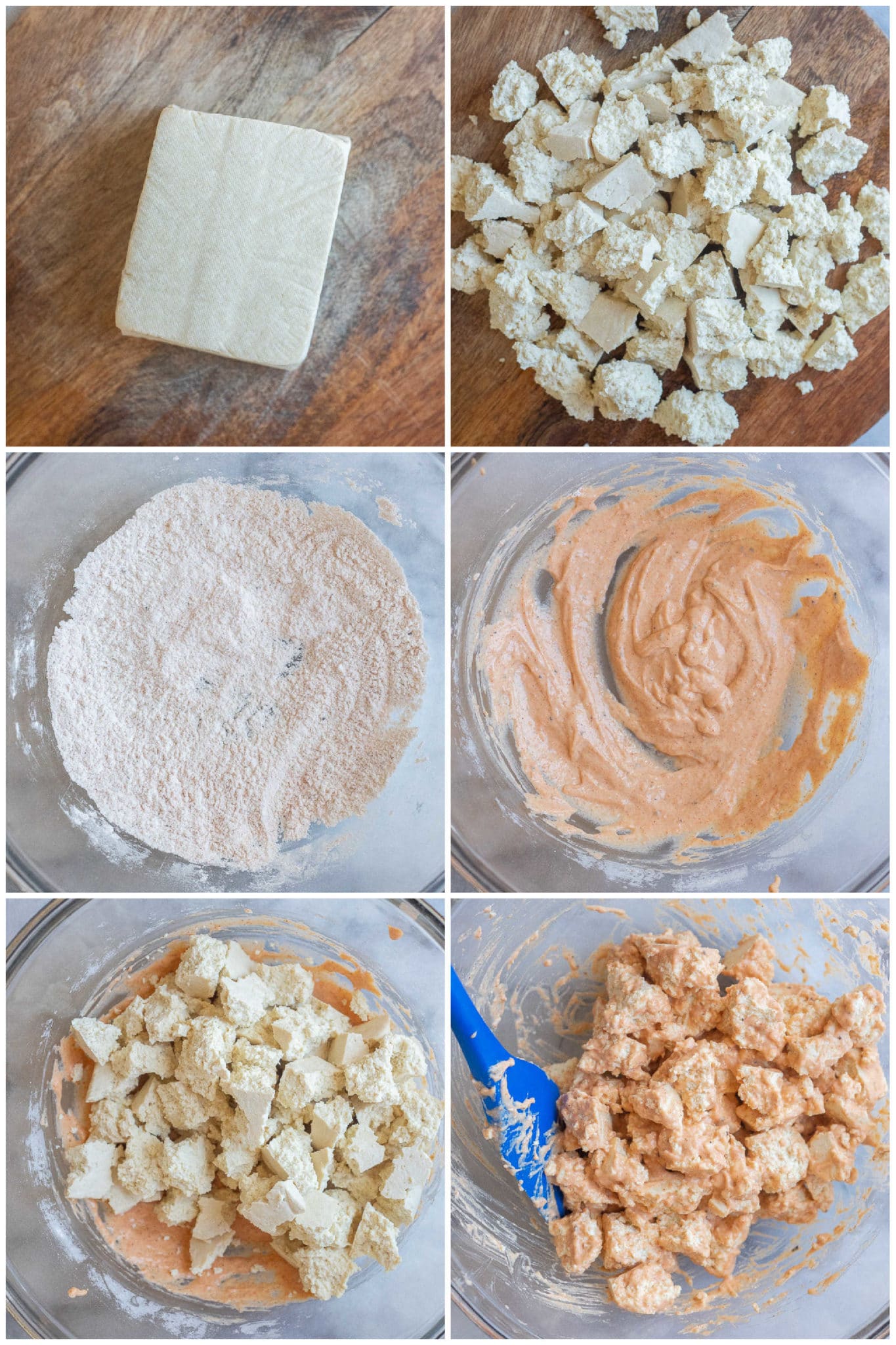 showing how to make crispy buffalo tofu