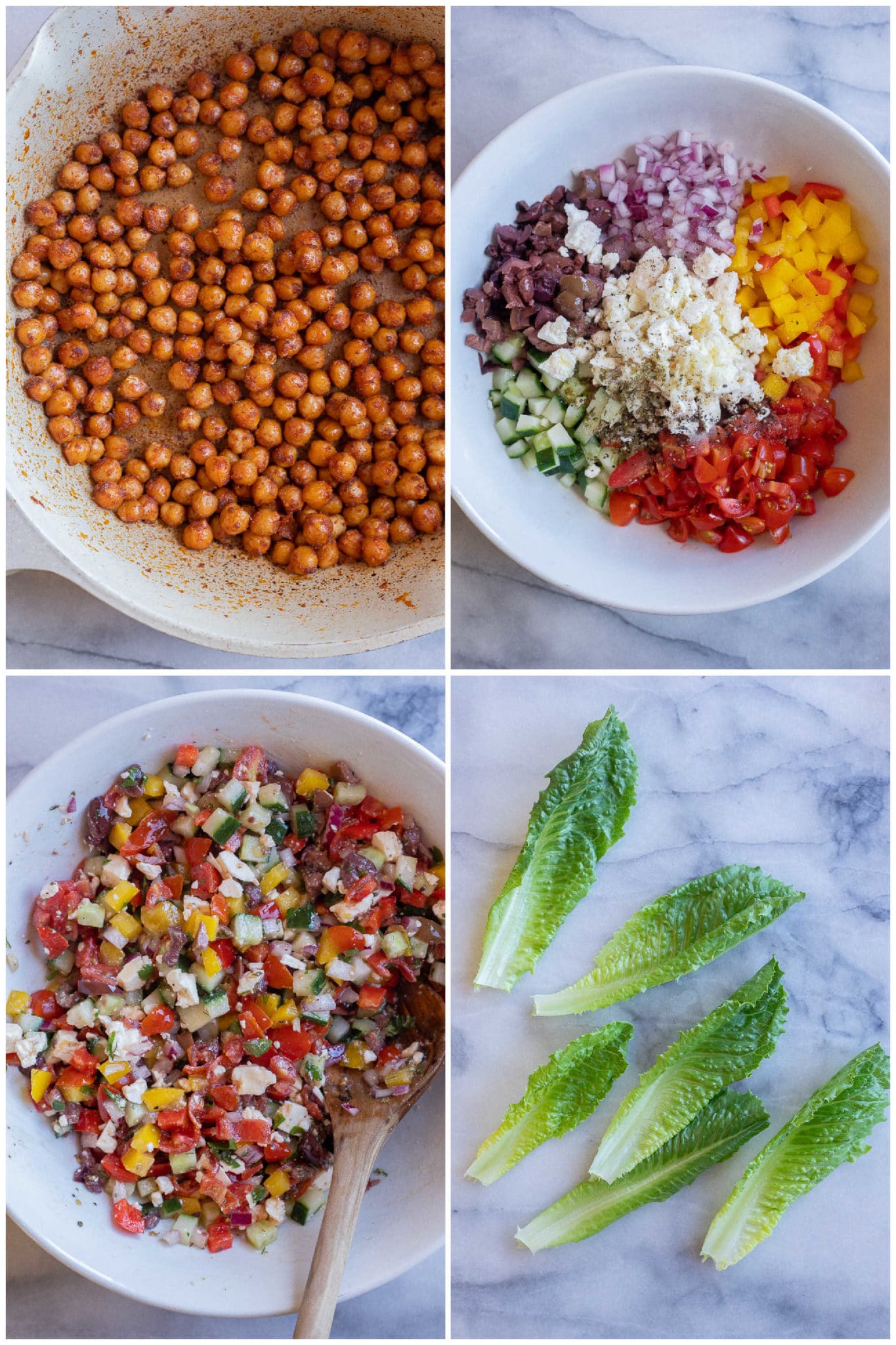 showing how to make these fresh and easy lettuce wraps with hummus and vegetables
