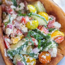 Creamy Feta and Veggie Pitas-image