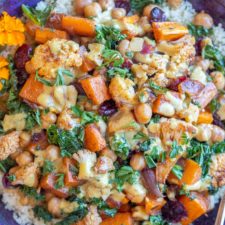 Roasted Cauliflower and Sweet Potato Bowls with Curry Tahini Sauce-image