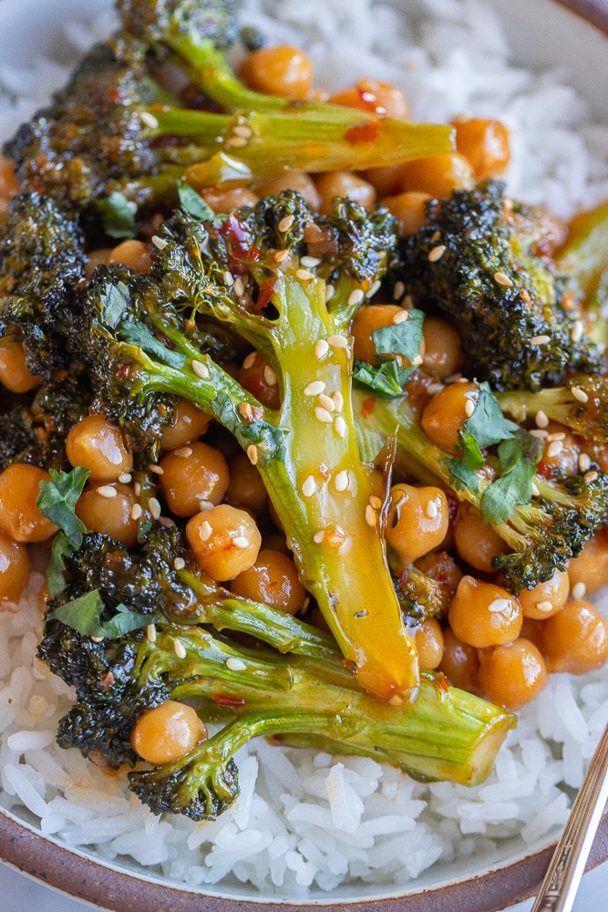 Chili Garlic Broccoli with Chickpeas She Likes Food