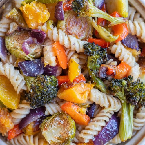 Easy Roasted Vegetable Pasta with Parmesan - She Likes Food - Easy Roasted Vegetable Pasta Fillings