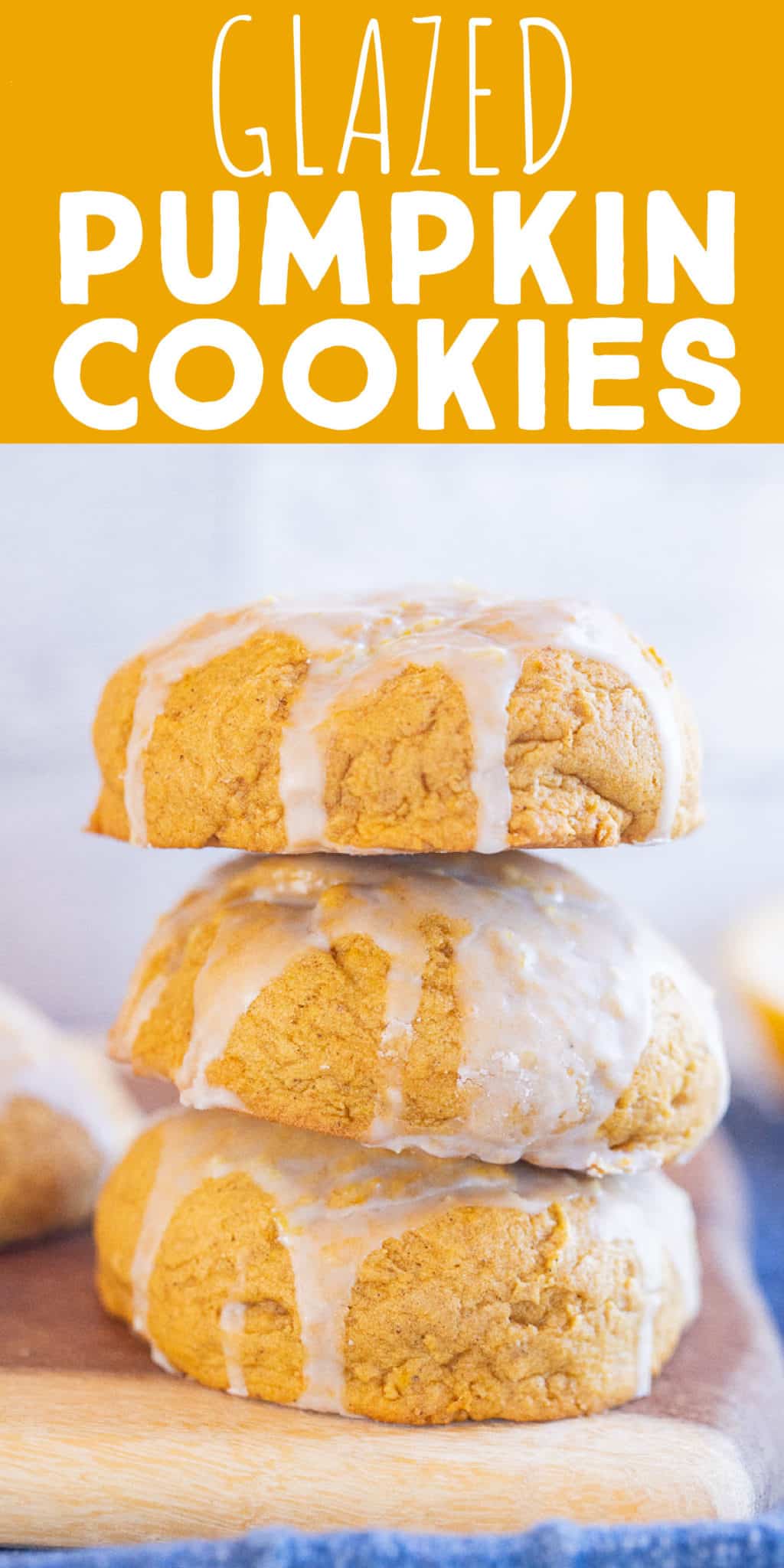 Soft Pumpkin Cookies with Orange Glaze - She Likes Food