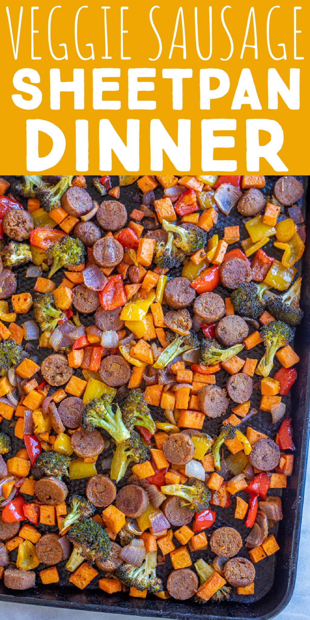 Vegetarian Sheet Pan Dinner with BBQ Tahini Sauce - She Likes Food