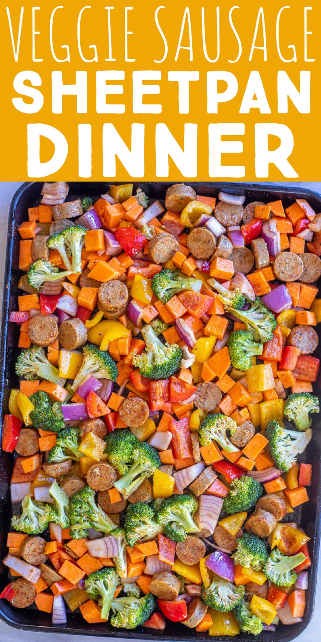 Vegetarian Sheet Pan Dinner with BBQ Tahini Sauce - She Likes Food