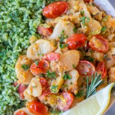 Tomato Herb Butter Beans with Pesto Rice-image