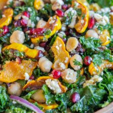 Roasted Delicata Squash Salad with Kale and Chickpeas-image