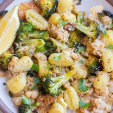 Parmesan Crusted Gnocchi with Broccoli and White Beans-image