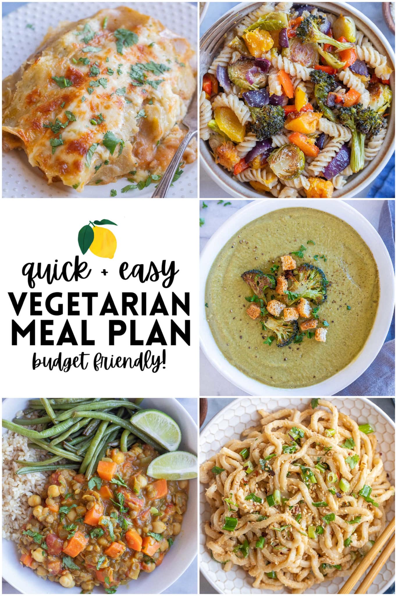 Easy Vegetarian Meal Plan - Week 1 - She Likes Food