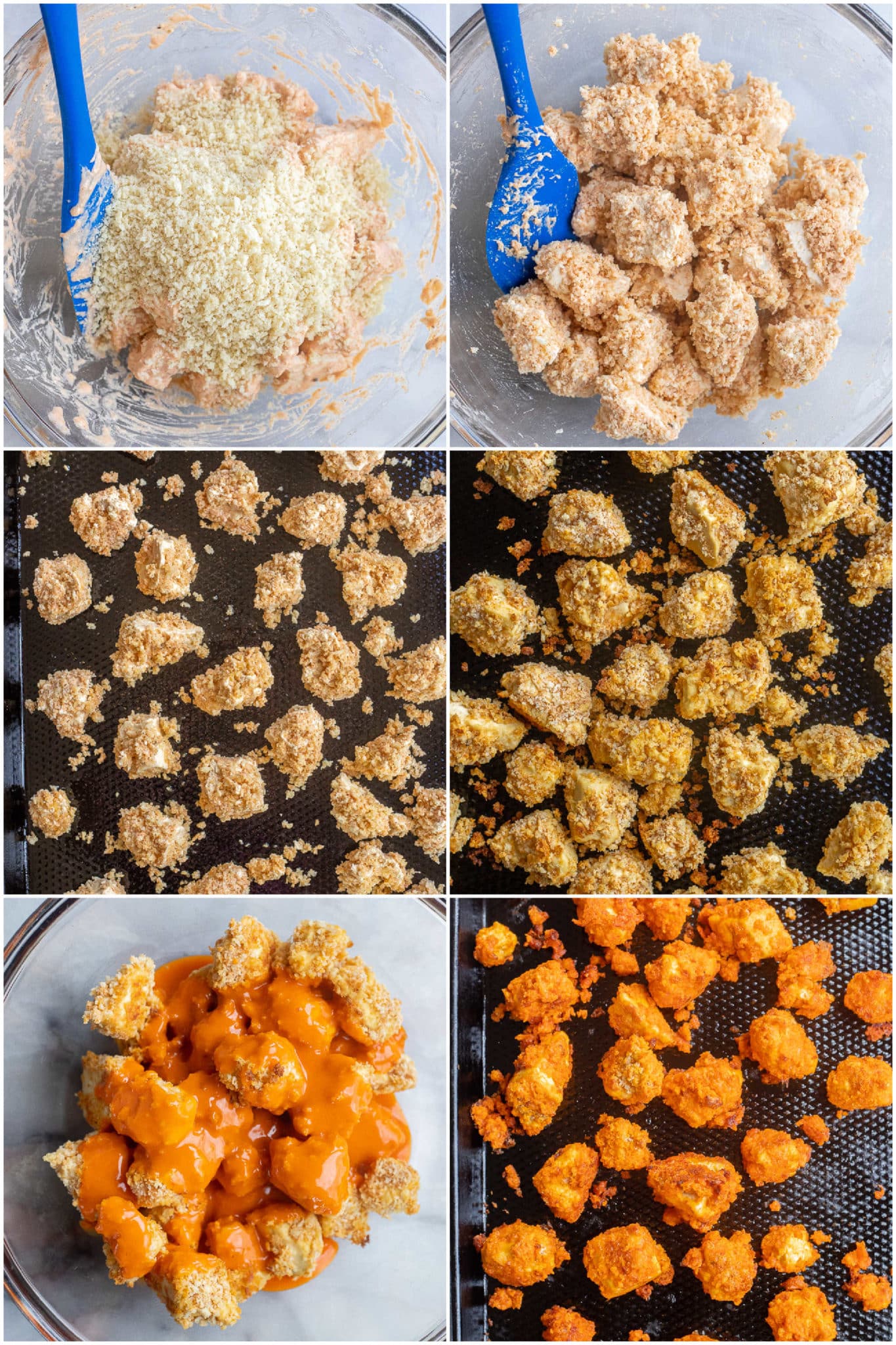 showing how to make the batter for the crispy baked buffalo tofu wings