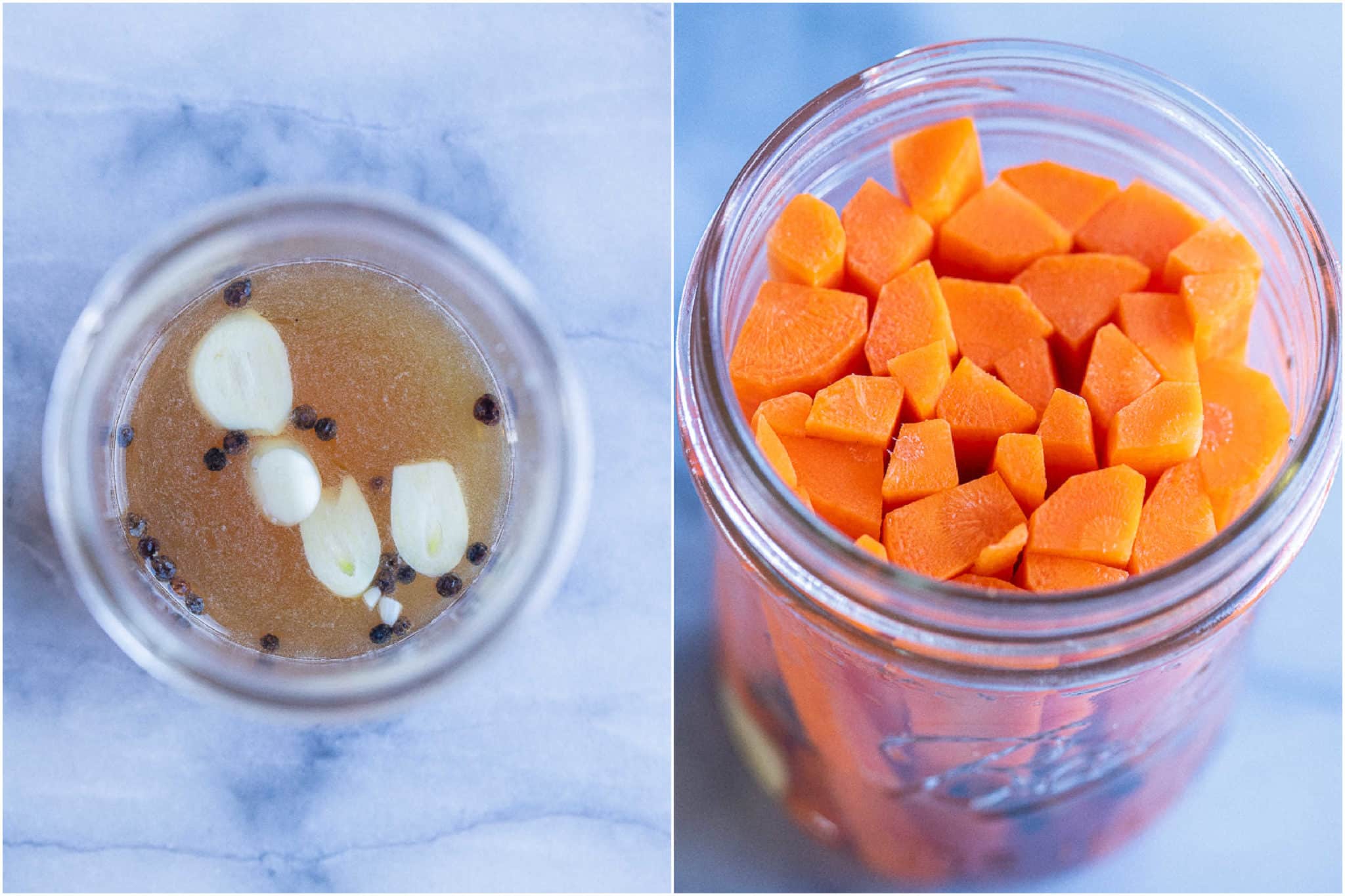 carrot pickle brine in a jar