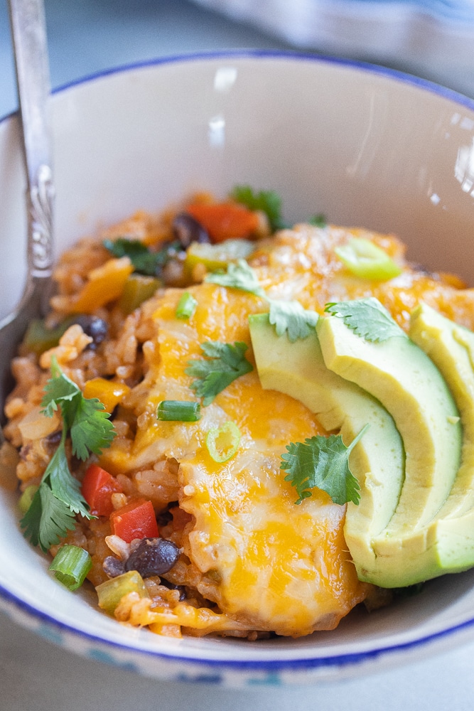 Vegetarian Fajita Rice Casserole – She Likes Meals