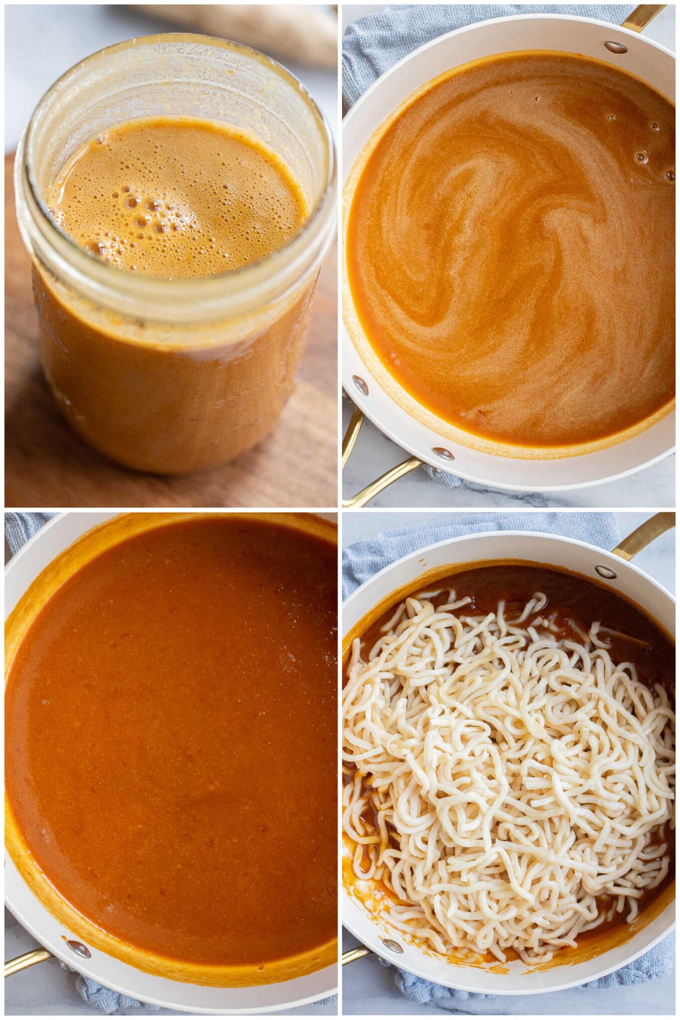 showing how to make the homemade peanut sauce