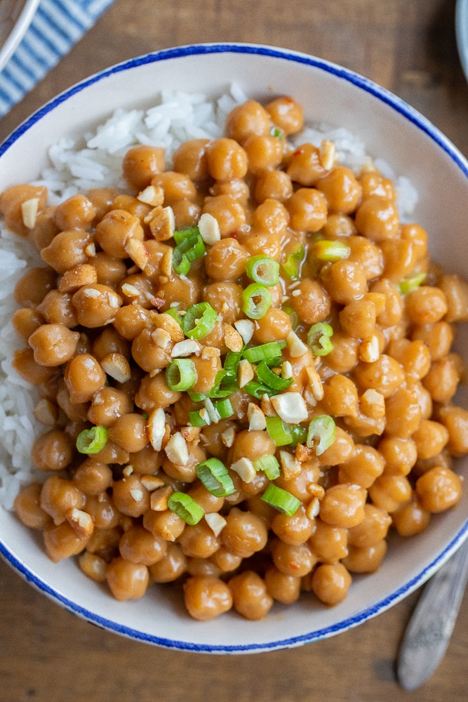 Fast and Straightforward Peanut Butter Chickpeas