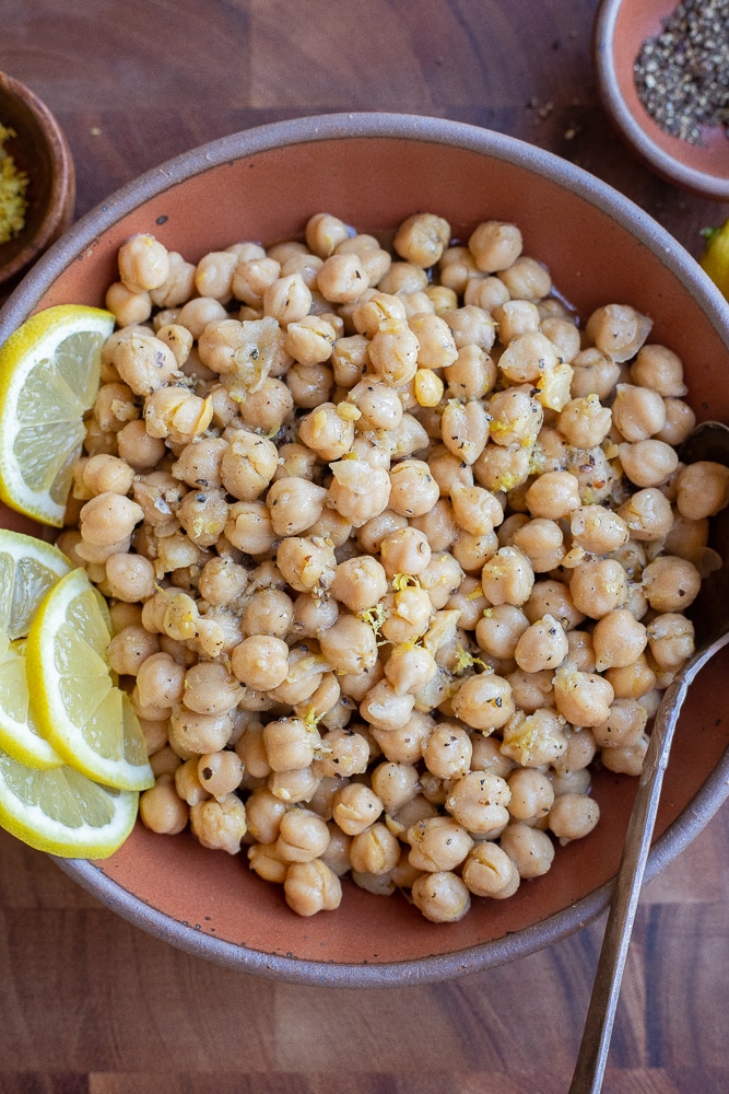 Marinated Lemon Pepper Chickpeas – She Likes Meals