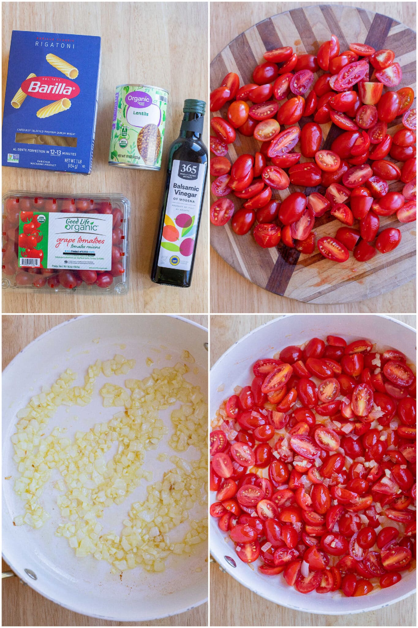 showing the ingredients needed to make this protein packed vegetarian pasta recipe